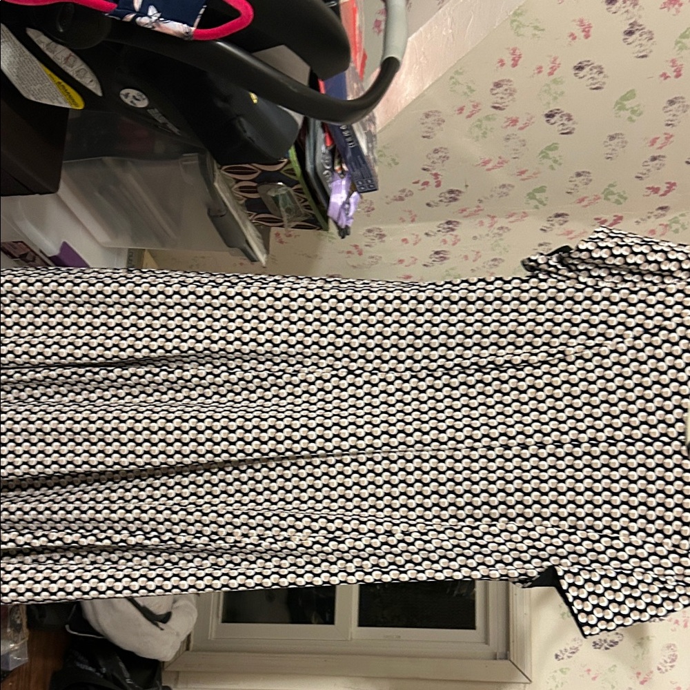 Jessica Howard Navy and Tan Polka Dot Dress